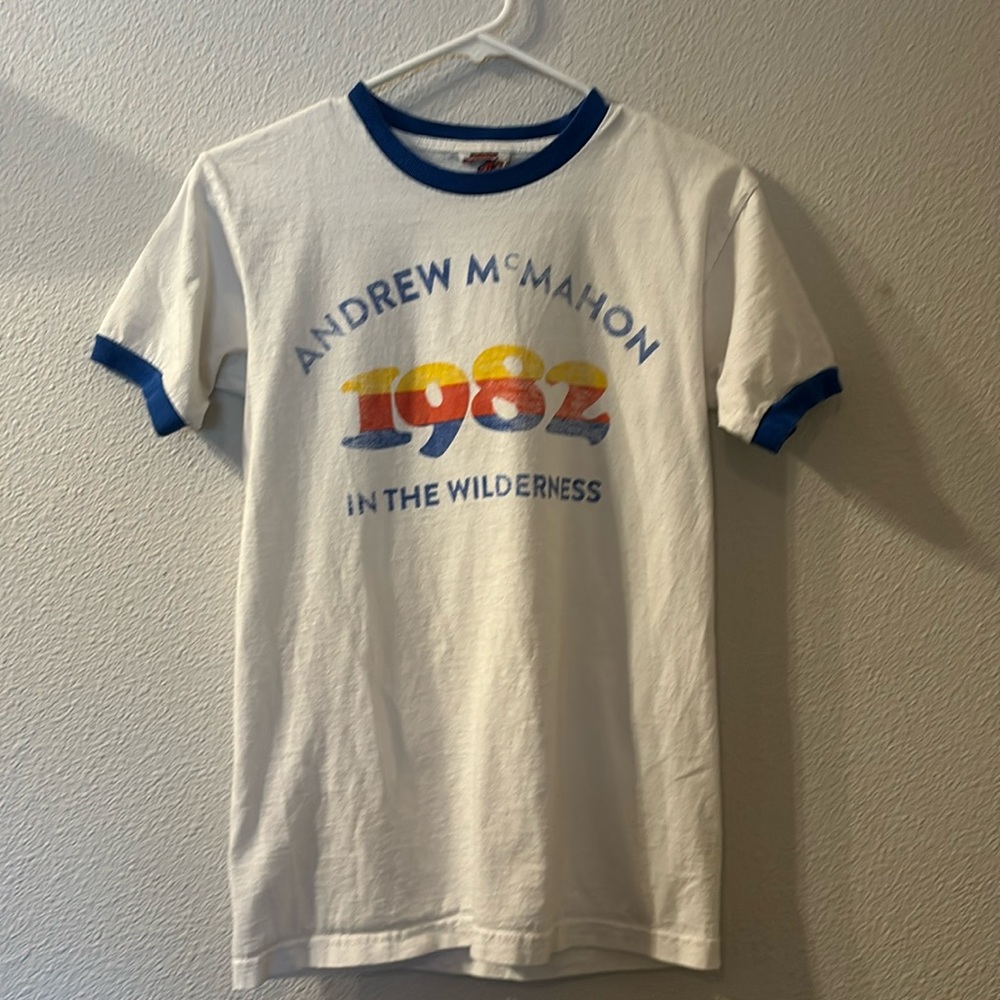 White and Blue Graphic Tee